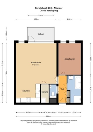 Floorplan - Schelphoek 200, 1813 SE Alkmaar