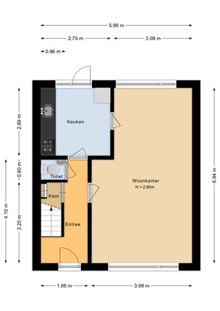 Zwanebloemlaan 55, 6832 HD Arnhem - Begane grond - 2D.jpg