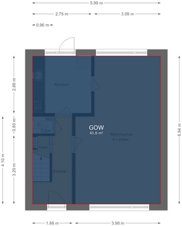 Zwanebloemlaan 55, 6832 HD Arnhem - Begane grond - markings.jpg