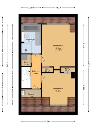 Van Goghstraat 29, 6813 HD Arnhem - Tweede verdieping - 2D.jpg