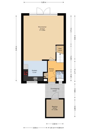 De Kemfkens 41, 6932 GX Westervoort - Begane grond - 2D.jpg