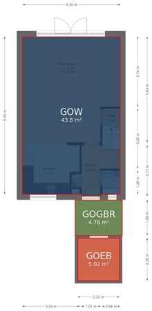 De Kemfkens 41, 6932 GX Westervoort - Begane grond - markings.jpg