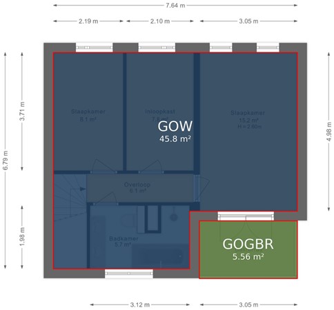 Zeevaart 295, 6846 LS Arnhem - Tweede verdieping - markings.jpg