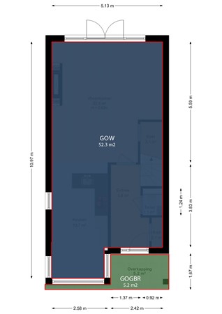 Andantelaan 14, 6842 DA Arnhem - begane_grond-markings.jpg
