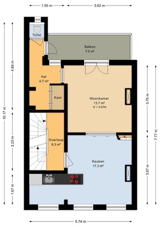 J.P. Heijestraat 32, 6822 LG Arnhem - Eerste verdieping - 2D.jpg