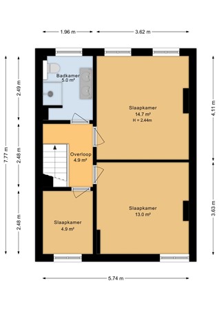 J.P. Heijestraat 32, 6822 LG Arnhem - Tweede verdieping - 2D.jpg