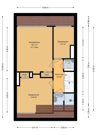 Van Goghstraat 21, 6813 HD Arnhem - Tweede verdieping - 2D.jpg