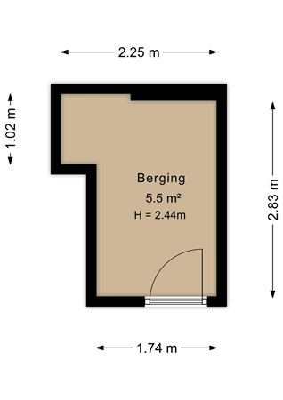 Bauerstraat 31-4, 6813 KZ Arnhem - Berging - 2D.jpg