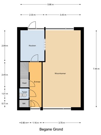 Floorplan - Prinses Margrietstraat 13, 6566 BX Millingen aan de Rijn