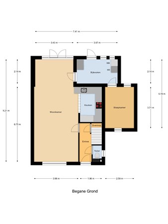 Floorplan - Sint Willibrordstraat 8, 6566 DD Millingen aan de Rijn