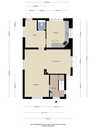 Floorplan - Zeelandsestraat 10, 6566 DH Millingen aan de Rijn