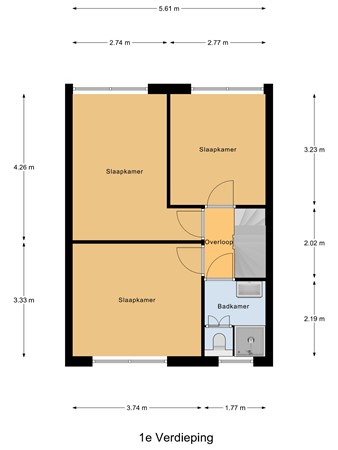 Floorplan - Beethovenstraat 41, 6566 DS Millingen aan de Rijn