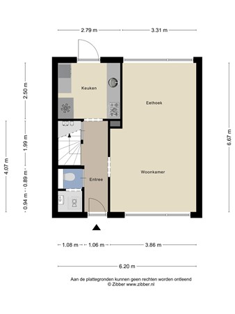 Floorplan - Rembrandtstraat 24, 6566 XZ Millingen aan de Rijn