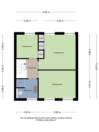 Floorplan - Rembrandtstraat 24, 6566 XZ Millingen aan de Rijn