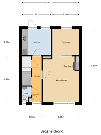 Floorplan - Wethouder Koenenstraat 34, 6566 XJ Millingen aan de Rijn