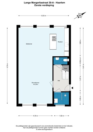 Lange Margarethastraat 30A, 2011 PM Haarlem - Lange Margaritastraat 30-A - Haarlem - 1e_verdieping - 2D.jpg