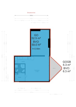 Gouden Leeuw 307, 1103 KG Amsterdam - Gouden Leeuw 307 - Amsterdam - NEN plattegrond - 2D.jpg