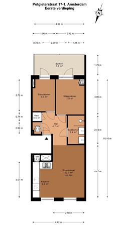 Potgieterstraat 17-1, 1053 XP Amsterdam - 