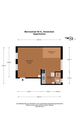 Marnixstraat 36-1L, 1015 XK Amsterdam - 