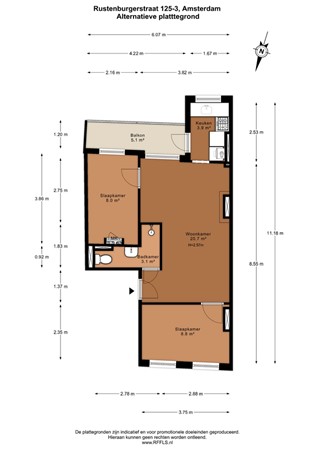 Rustenburgerstraat 125-3, 1073 EW Amsterdam - 