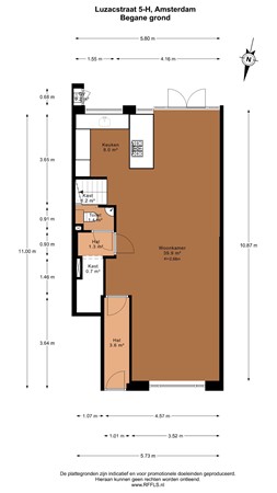 Luzacstraat 5H, 1051 JB Amsterdam - 