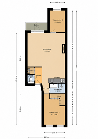 Tweede Schinkelstraat 7-2, 1075 TN Amsterdam - 
