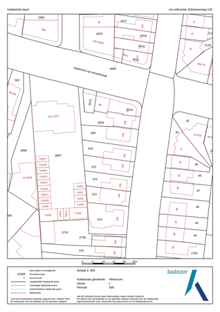 Eikbosserweg 130, 1213 RZ Hilversum - Kadastrale kaart