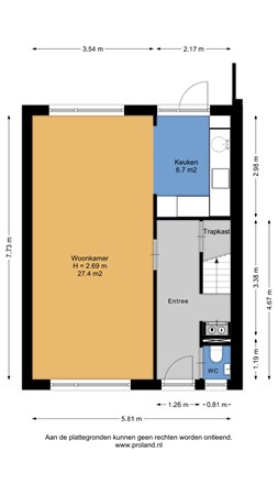 Floorplan - Wilgenstraat 2, 7271 JG Borculo