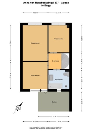 Floorplan - Anna van Hensbeeksingel 377, 2803 LW Gouda