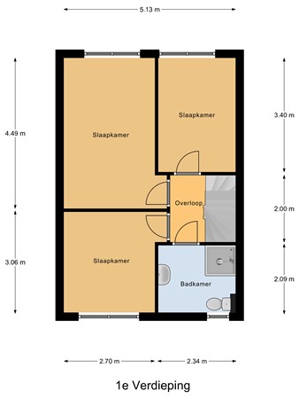 Floorplan - Jan Wolkerslaan 23, 2343 BL Oegstgeest