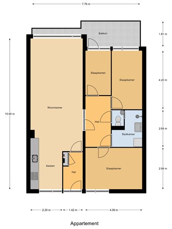 Floorplan - Jan Luykenlaan 119, 2332 DA Leiden