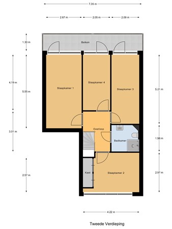 Floorplan - Kuyperstraat 36, 2221 RS Katwijk