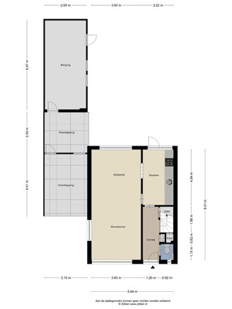 Floorplan - Kievitlaan 21, 5427 VG Boekel