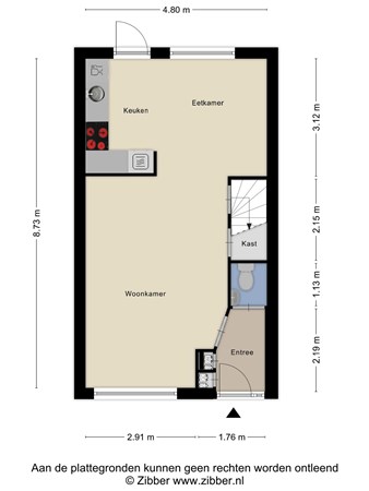 Floorplan - Naardenstraat 163, 5045 MK Tilburg