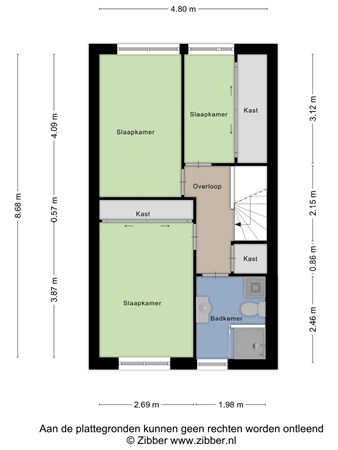 Floorplan - Naardenstraat 163, 5045 MK Tilburg