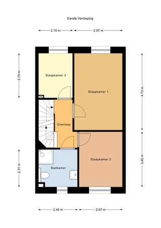 Floorplan - Nieuwstraat 21a, 5131 BG Alphen