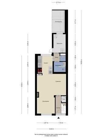 Floorplan - Bilderdijkstraat 44, 5025 TN Tilburg