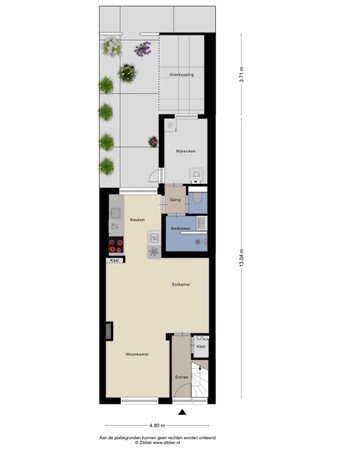 Floorplan - Bilderdijkstraat 44, 5025 TN Tilburg