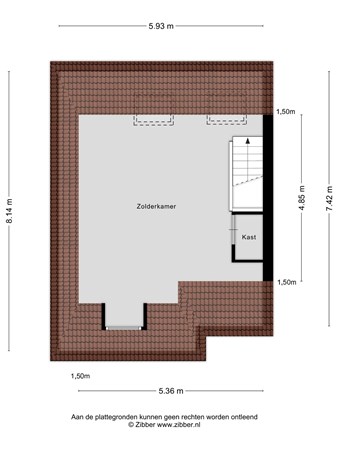 Floorplan - Oerlesestraat 247, 5025 DC Tilburg