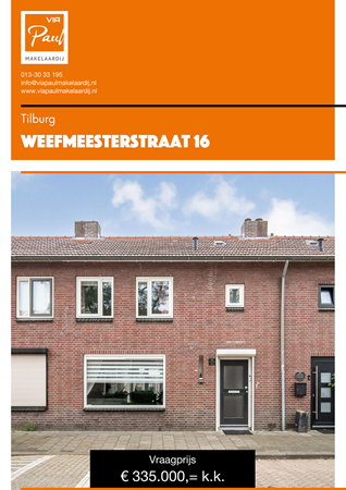 Brochure preview - brochure Weefmeesterstraat 16 Tilburg