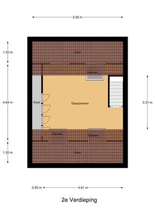 Floorplan - Deken Botsstraat 6, 5046 KB Tilburg