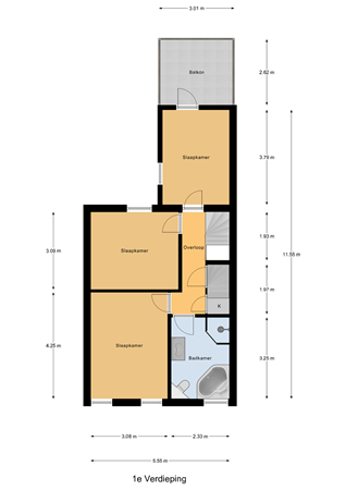Floorplan - Deken Botsstraat 6, 5046 KB Tilburg