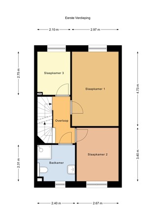 Floorplan - Nieuwstraat 23c, 5131 BG Alphen