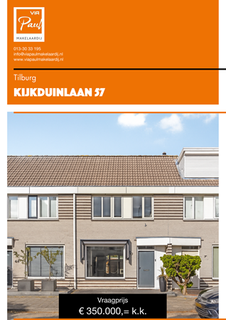 Brochure preview - brochure Kijkduinlaan 57 Tilburg