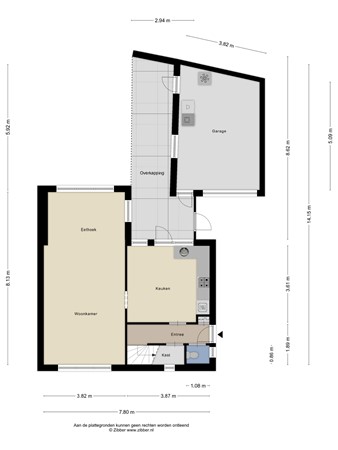 Floorplan - Marijkestraat 1, 5051 NH Goirle
