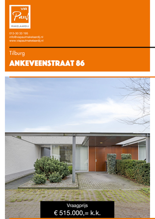 Brochure preview - brochure Ankeveenstraat 86 Tilburg