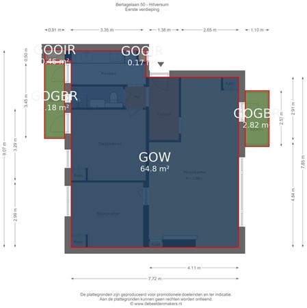 Berlagelaan 50, 1222 JZ Hilversum - Eerste verdieping - markings.jpg