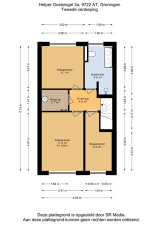 Helper Oostsingel 3a, 9722 AP Groningen - Tweede verdieping - 2D.jpg