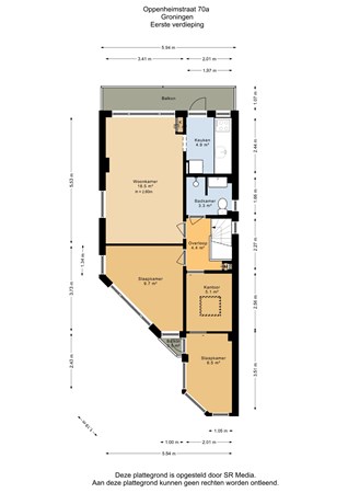 Oppenheimstraat 70A, 9714 ET Groningen - Eerste verdieping - 2D.jpg