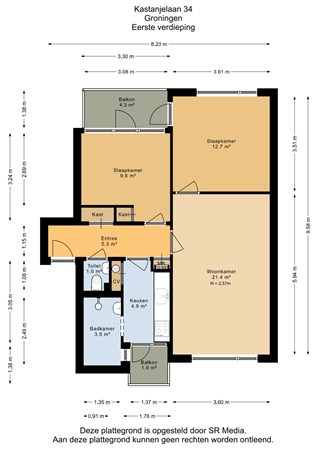 Kastanjelaan 34, 9741 CP Groningen - Eerste verdieping - 2D.jpg